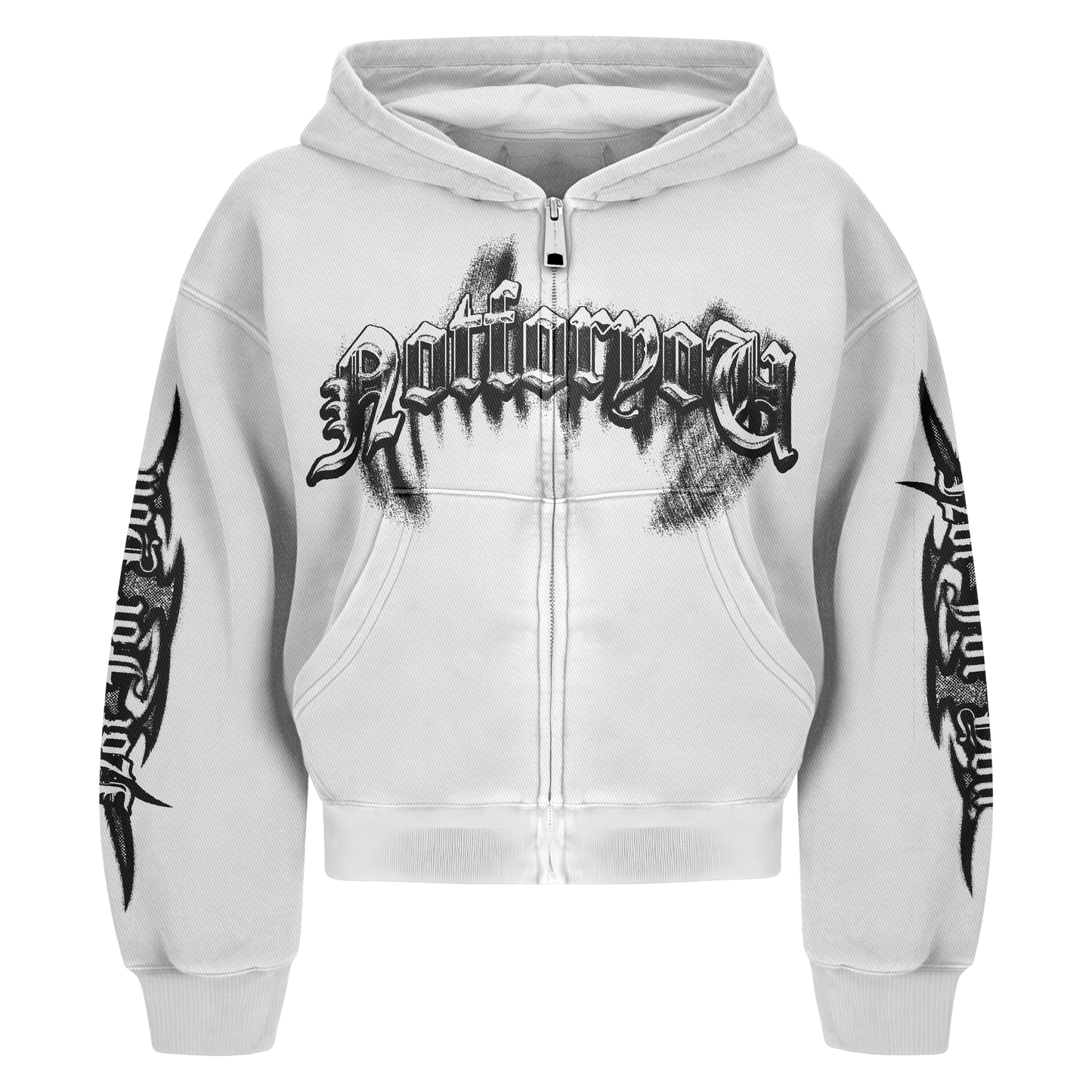 ZIPPED HOODIE (GREY)