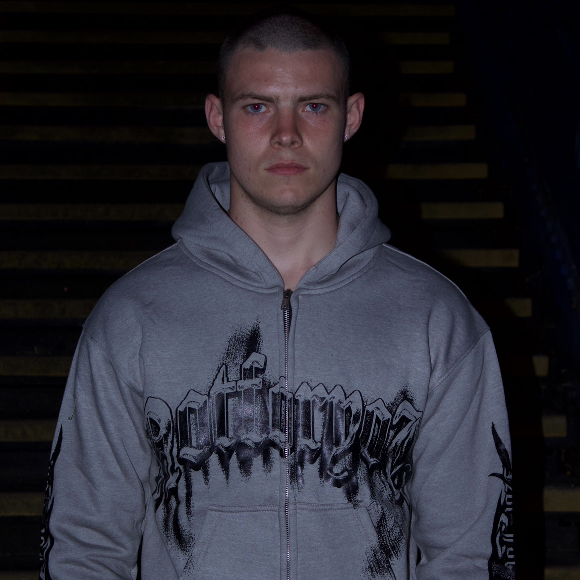 ZIPPED HOODIE (GREY)
